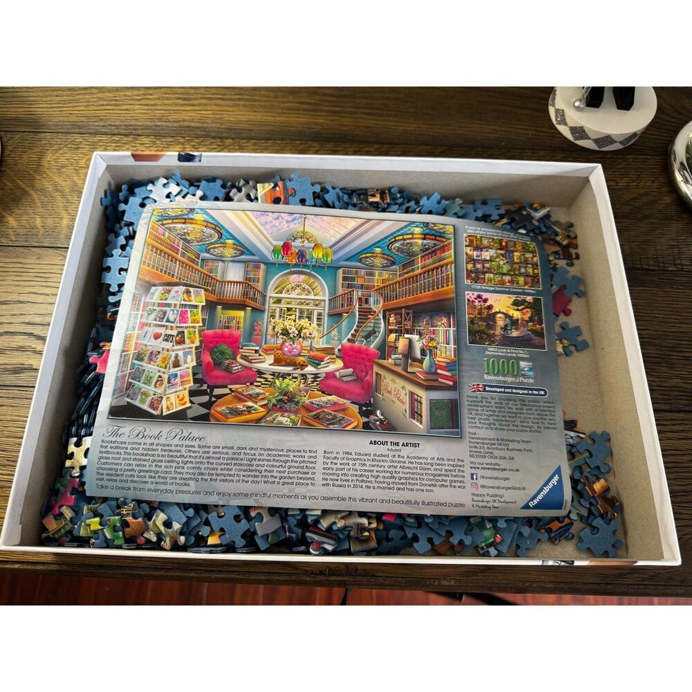 Ravensburger Puzzle The Book Palace 1000 pieces complete open box - Picture 4 of 6